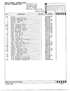 Gas Range Backguard Page 2 Diagram and Parts List for 68-2598  Hardwick Range