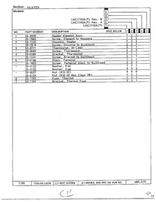 Heater Page 2 Diagram and Parts List for 7743A REV A Norge Dryer