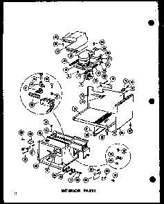 Interior Parts Diagram and Parts List for RR-4 P71100-3M Amana Microwave