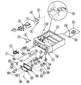 Control Panel Diagram and Parts List for SSE307WF1500  Speed Queen Dryer