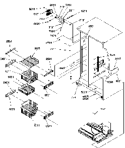 Freezer Shelves And Light Diagram and Parts List for SRD520TW-P1308801WW  Amana Refrigerator
