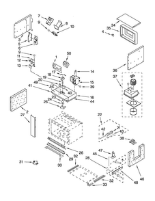 Cabinet And Stirrer Parts Diagram and Parts List for JMC2130WS00  Jenn-Air Microwave
