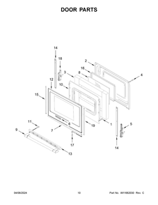 Door Parts Diagram and Parts List for MGR6600PZ0  Maytag Range