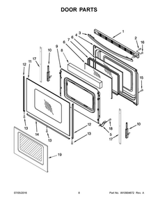 Part Location Diagram of W10904907 Whirlpool GLASS-DOOR