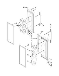 Refrigerator Door Parts Diagram and Parts List for MFW2055YEM02  Maytag Refrigerator