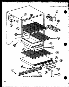 Interior Accessories (tm16n/p1102101w) (tm16n/p1102102w) (tm16n1/p1102116w) (tm16n1/p1102117w) Diagram and Parts List for TM18N-P1102104W  Amana Refrigerator