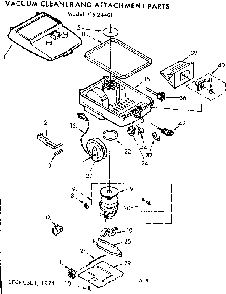 Base Assembly Diagram and Parts List for 11624401  Kenmore Canister Vacuum