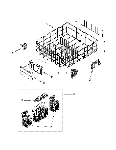 Lower Rack Parts Diagram and Parts List for 66514815N610  Kenmore Dishwasher