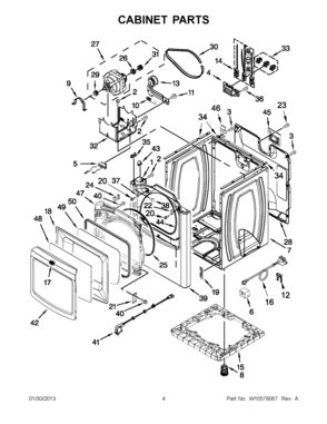 02 - CABINET PARTS Diagram and Parts List for YMEDB850YW2  Maytag Dryer