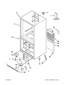 Cabinet Parts Diagram and Parts List for MBF1953YEB4  Maytag Refrigerator