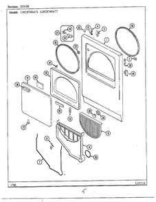 Door Diagram and Parts List for LNC8749A71  Maytag Dryer