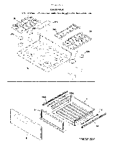 Top/Drawer Diagram and Parts List for 79074232316  Kenmore Range