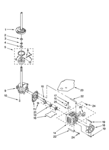 Brake, Clutch, Gearcase, Motor And Pump Parts Diagram and Parts List for MET3800TW2  Maytag Washer Dryer Combo