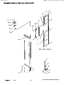 Door Hinge & Trim Diagram and Parts List for SX22SE-P1190201WE  Amana Refrigerator