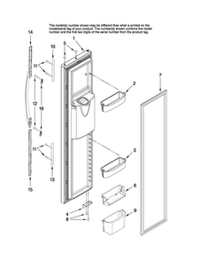Freezer Door Parts Diagram and Parts List for AC2228HEKW13  Amana Refrigerator