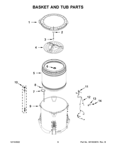 Basket And Tub Parts Diagram and Parts List for MVW5430MW0  Maytag Washer