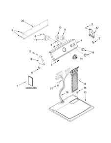 Top And Console Parts Diagram and Parts List for MEDC215EW1  Maytag Dryer