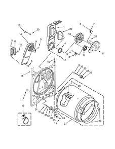 Bulkhead Parts Diagram and Parts List for CED126SDW1  Crosley Dryer