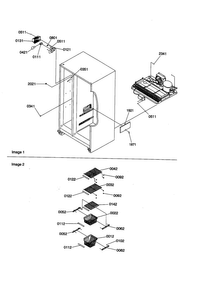 Freezer Shelves And Lights Diagram and Parts List for SBD21VE-P1315502WE  Amana Refrigerator