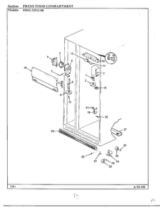 Fresh Food Compartment Diagram and Parts List for 22512-0B  Admiral Refrigerator