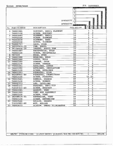 Oven/base Page 2 Diagram and Parts List for DF456570  Magic Chef Range