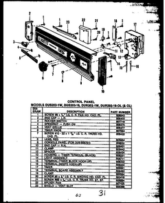 Section 22 Diagram and Parts List for DUR208-19-CL  Caloric Dishwasher