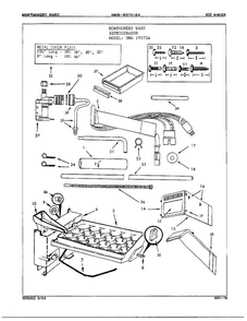 Ice Maker Diagram and Parts List for 19572A  Admiral Refrigerator