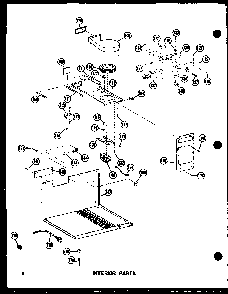 Interior Parts Diagram and Parts List for RR P72110-6M Amana Microwave
