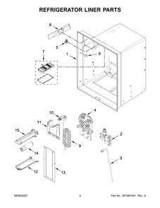 Refrigerator Liner Parts Diagram and Parts List for MFI2570FEZ14  Maytag Refrigerator
