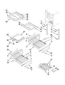 Shelf Parts Diagram and Parts List for JUB248RWRS01  Jenn-Air Wine and Beverage Cooler