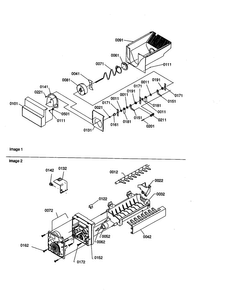 Ice Bucket Auger And Ice Maker Diagram and Parts List for SRD20S4W-P1190816WW  Amana Refrigerator