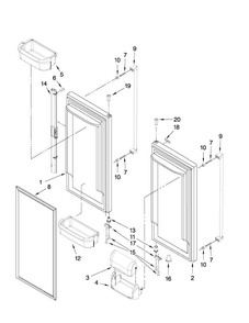 Refrigerator Door Parts Diagram and Parts List for JFC2089WEP6  Jenn-Air Refrigerator