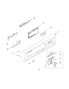 Control Panel And Latch Parts Diagram and Parts List for MDC4809PAB2  Maytag Dishwasher