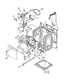 Cabinet Parts Diagram and Parts List for MGDB750YW3  Maytag Dryer