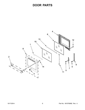 04 - DOOR PARTS Diagram and Parts List for YMES8880DS0  Maytag Range