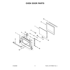 Part Location Diagram of W11693140 Whirlpool Hinge, Door (Left)
