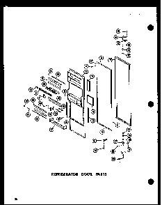 Refrigerator Door Parts Diagram and Parts List for SRN22N-C-P60230-64WC  Amana Refrigerator