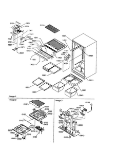 Interior Cabinet/drain Block Diagram and Parts List for TX21VW-P1301804WW  Amana Refrigerator