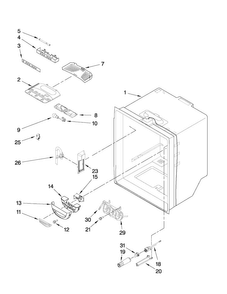Refrigerator Liner Parts Diagram and Parts List for JFC2290VEP4  Jenn-Air Refrigerator