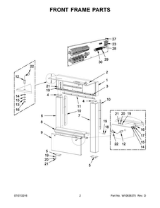 Front Frame Parts Diagram and Parts List for MFS230PAVS  Maytag Washer