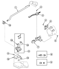 Gas Valve Diagram and Parts List for SDG609QF  Speed Queen Dryer