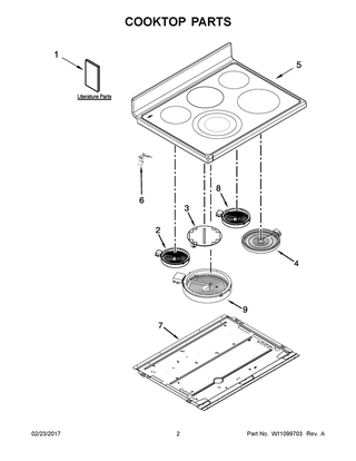 Cooktop Parts Diagram and Parts List for YMET8820DS03  Maytag Cooktop
