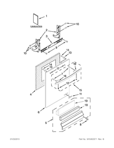 Door Panel Parts Diagram and Parts List for JDB3650AWR5  Jenn-Air Dishwasher