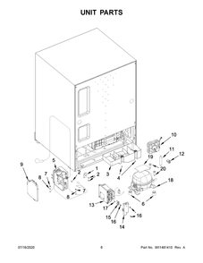Unit Parts Diagram and Parts List for JUBFL242HM01  Maytag Wine and Beverage Cooler
