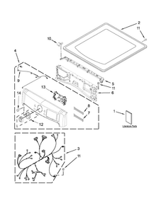 Top And Console Parts Diagram and Parts List for MGD6000XG1  Maytag Dryer