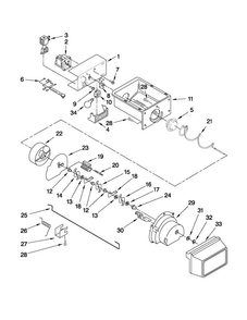 Motor And Ice Container Parts Diagram and Parts List for MSF25D2EAS01  Maytag Refrigerator