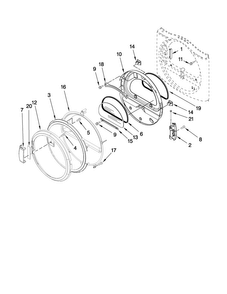 Door Parts Diagram and Parts List for MGDE200XW0  Maytag Dryer