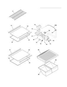 Shelves Diagram and Parts List for CRT174LW8  Crosley Refrigerator