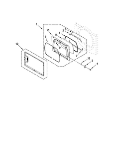Door Parts Diagram and Parts List for 7MMGDX700YL0  Maytag Dryer