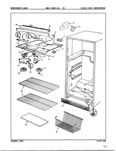 Fresh Food Compartment Diagram and Parts List for 14090A  Admiral Refrigerator